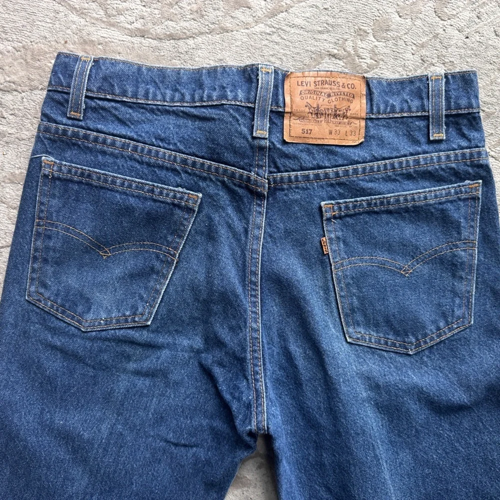 VTG 90s Levi’s 517 Orange Tab Jeans 33x33 USA Made Bootcut Denim 40517-0215